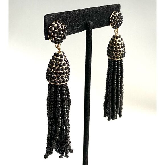HV# So Cute! BaubleBar 3” Black Dangle Earrings - Picture 1 of 7